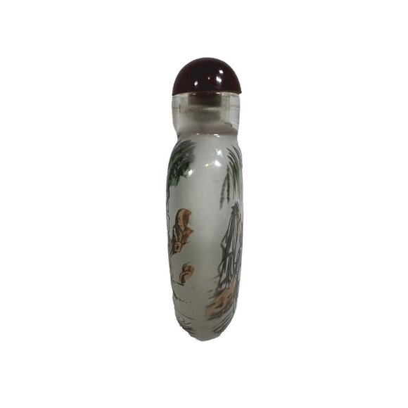 Chinese Vintage Reverse Painted Glass Snuff Bottle Geisha Girl With Stopper. - Picture 3 of 6